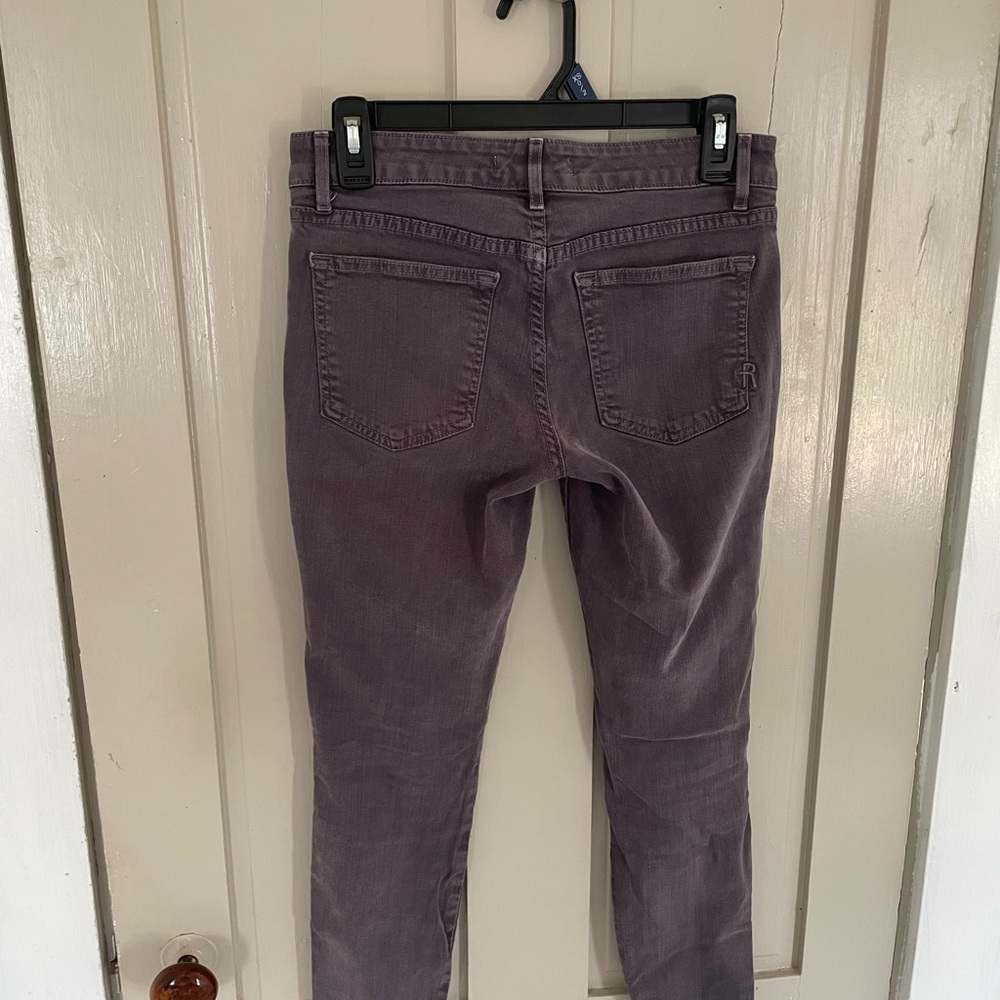 Rich & Skinny Dark Gray Washed Purple Jeans Grunge Punk Faded Comfy Casual Cute - Picture 6 of 7